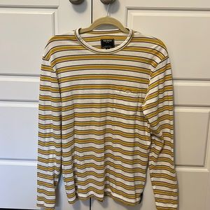 Striped long sleeve shirt with front pocket